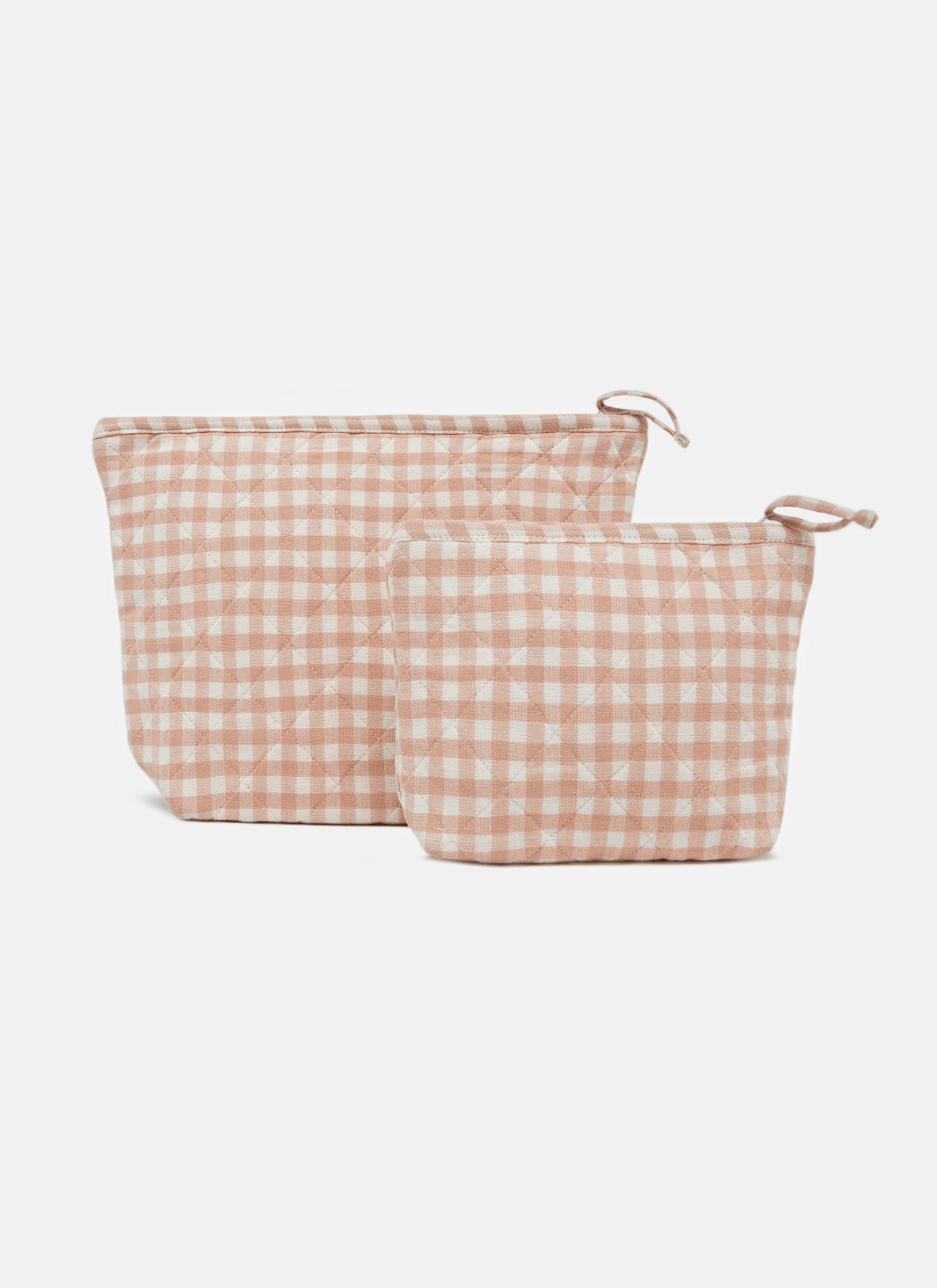 MINI GINGHAM -  Blush Quilted Pouch Small