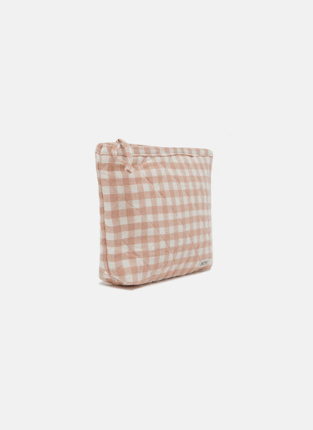 MINI GINGHAM -  Blush Quilted Pouch Small