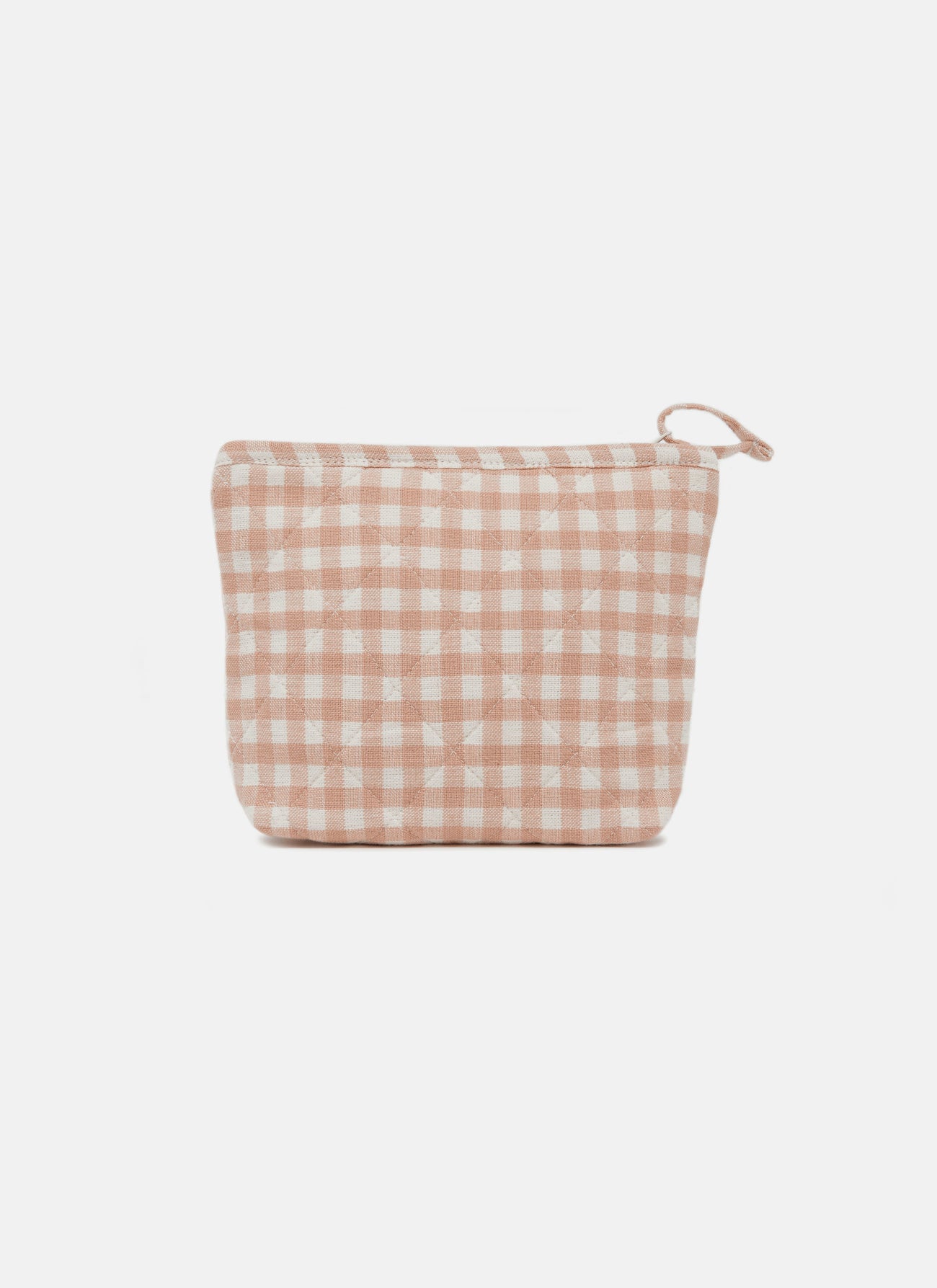 MINI GINGHAM -  Blush Quilted Pouch Small