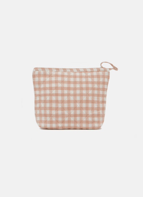 MINI GINGHAM -  Blush Quilted Pouch Small