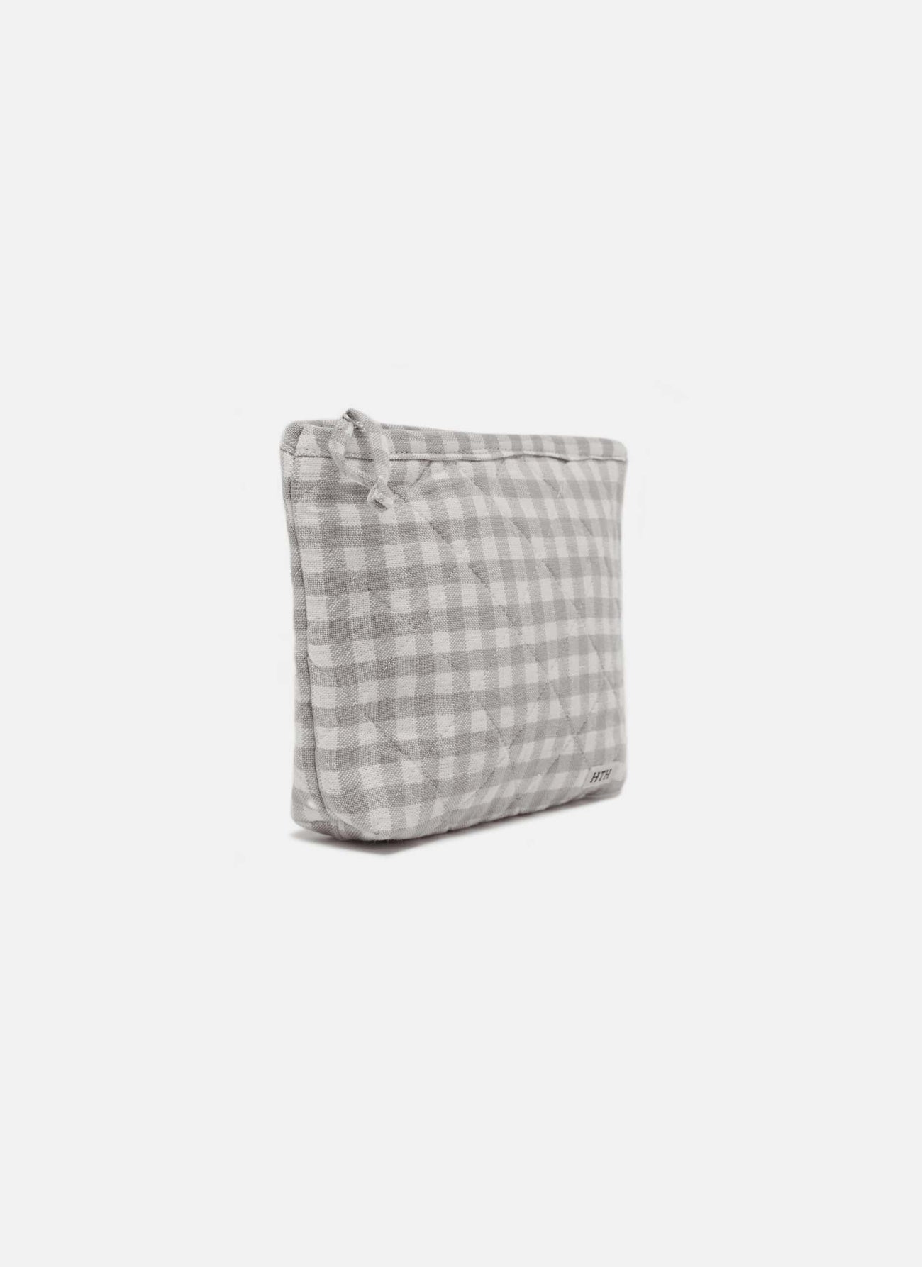 MINI GINGHAM - Dove Quilted Pouch Small