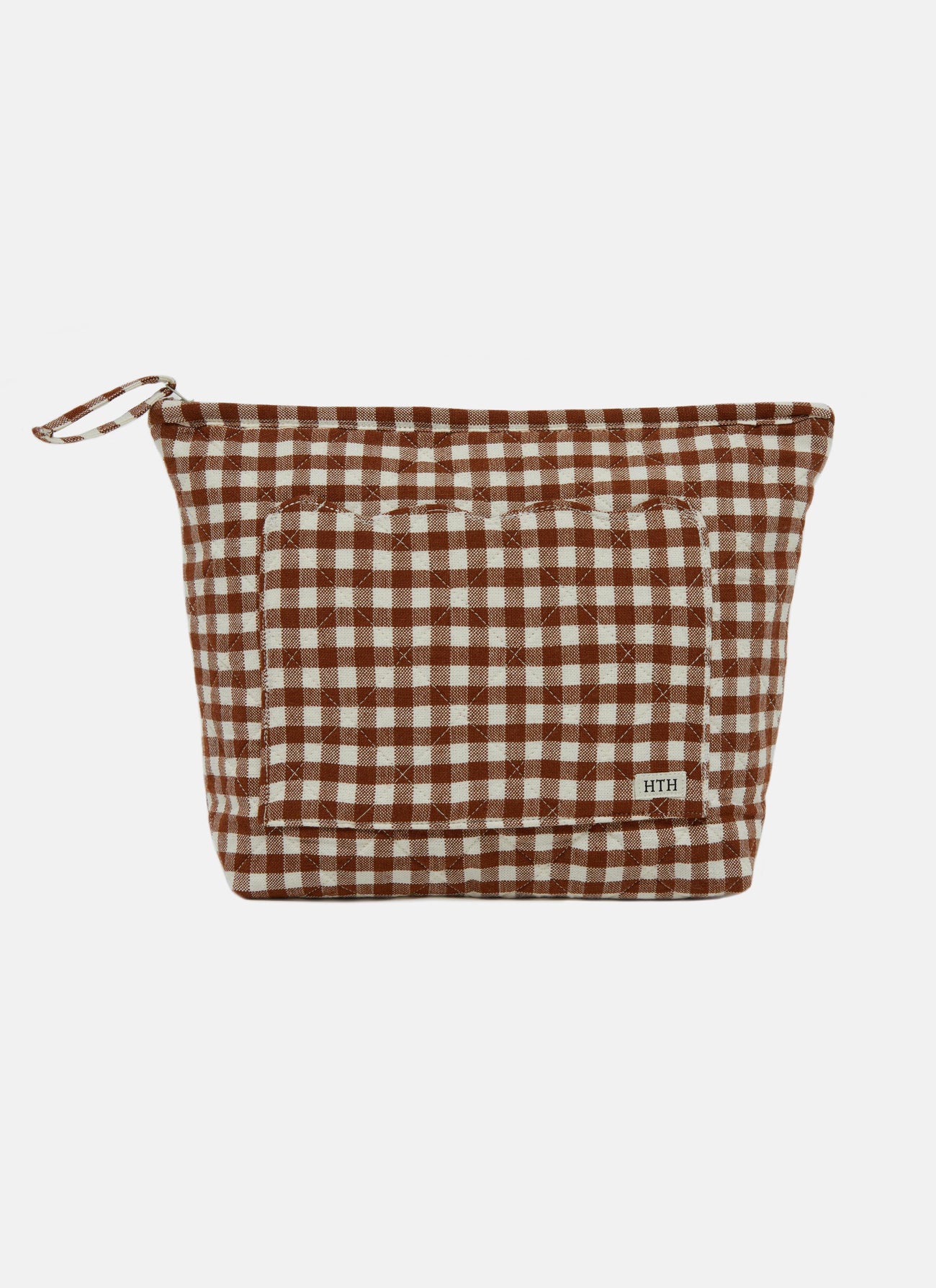 MINI GINGHAM -  Nutmeg Quilted Pouch Large