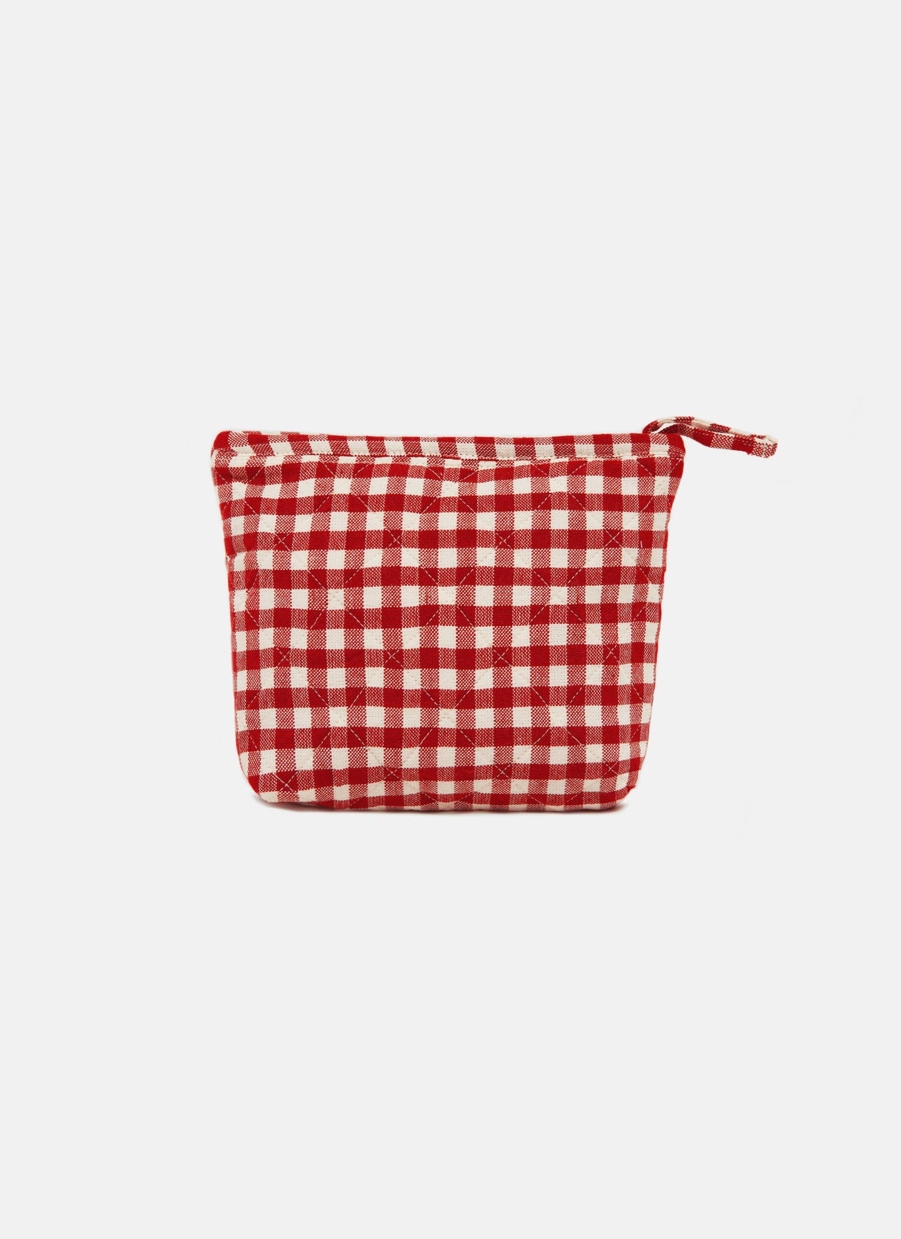 MINI GINGHAM -  Red Quilted Pouch Small