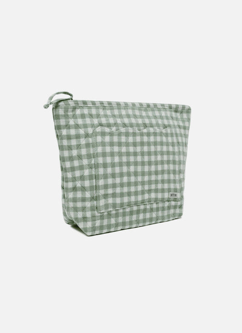 MINI GINGHAM - Sage Quilted Pouch Large