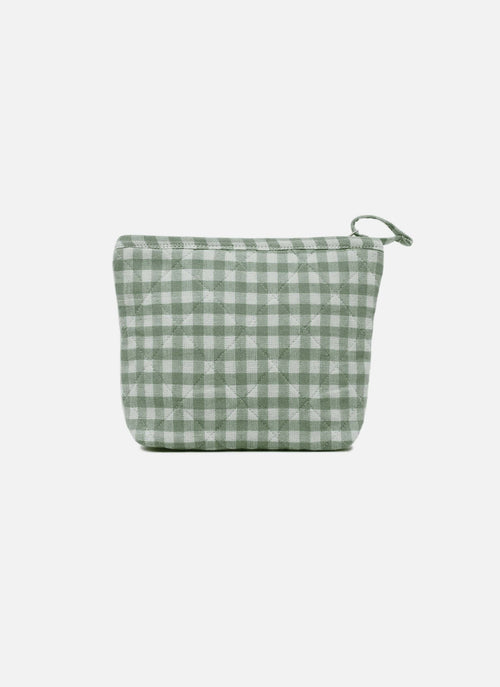 MINI GINGHAM -  Sage Quilted Pouch Small