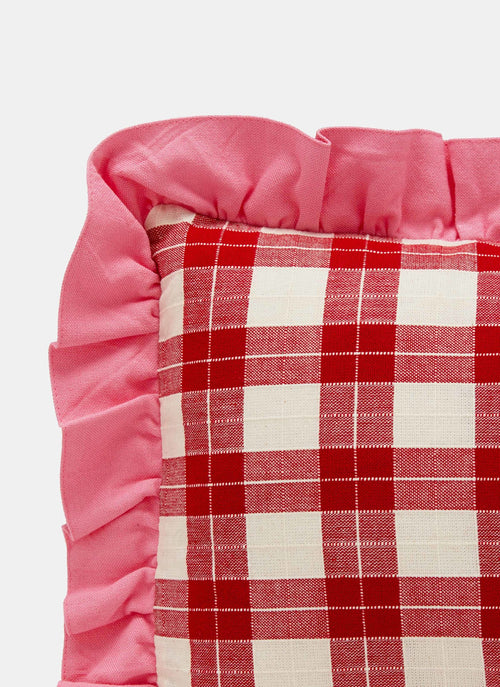 ANNABELLE PLAID - Red and Peony Petite Pillow