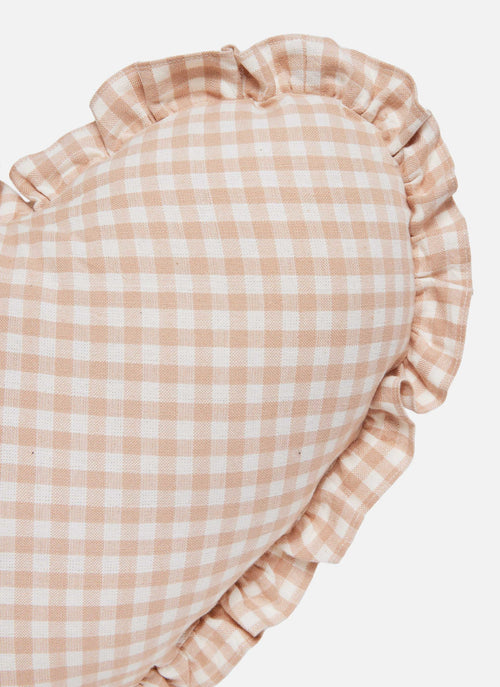 MINI GINGHAM -  Blush Heart Pillow