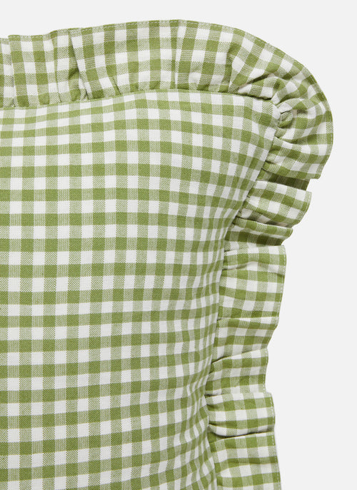 MINI GINGHAM -  Olive Pillow