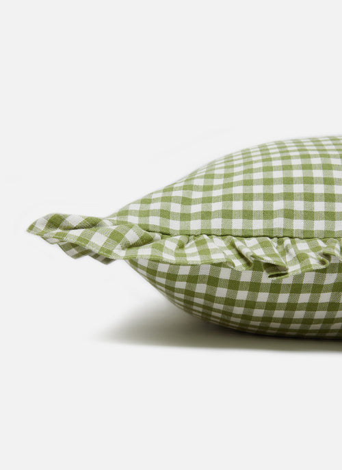 MINI GINGHAM -  Olive Pillow