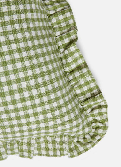 MINI GINGHAM -  Olive Pillow