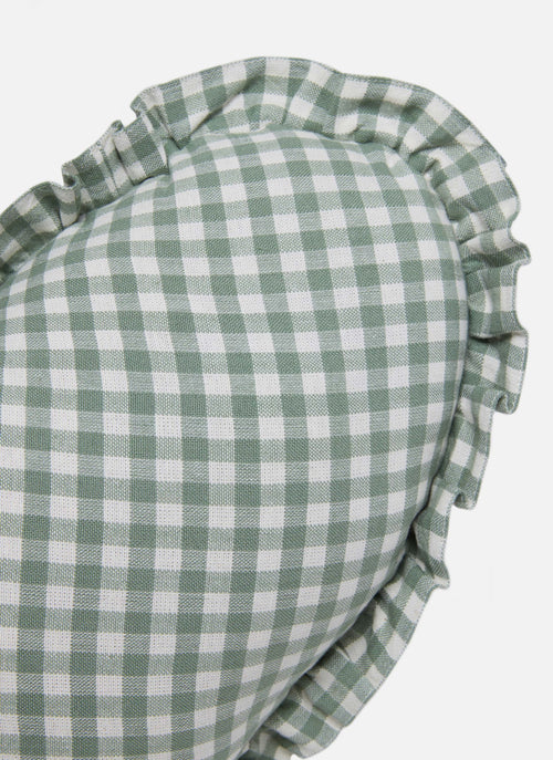 MINI GINGHAM -  Sage Heart Pillow