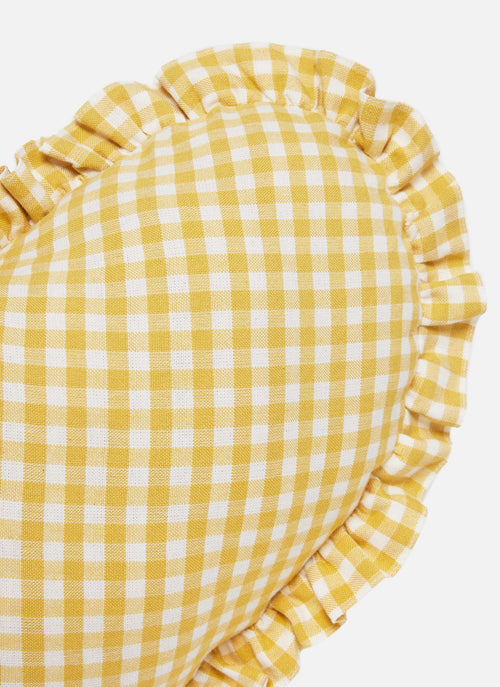 MINI GINGHAM Sunflower Heart Pillow