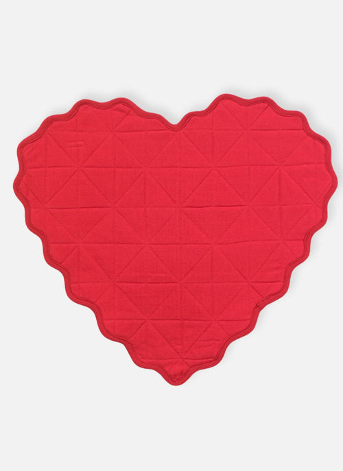 SOLID - Red Quilted Heart Placemat