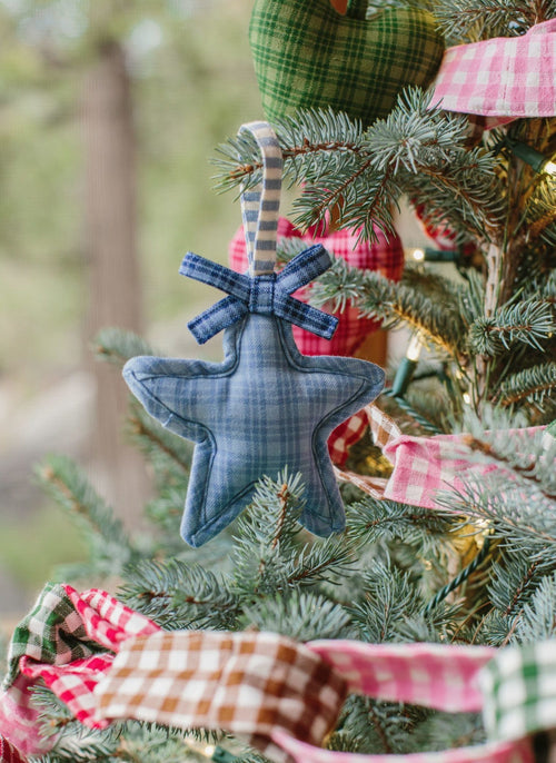 KATHERINE PLAID - Blue Star Ornament