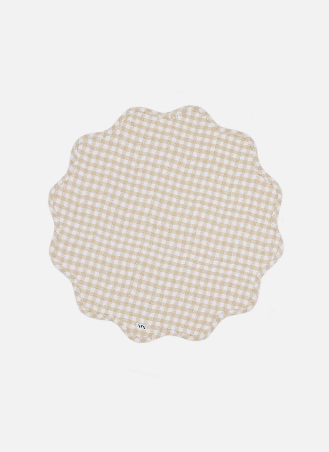 MINI GINGHAM -  Cream Scalloped Edge Placemat