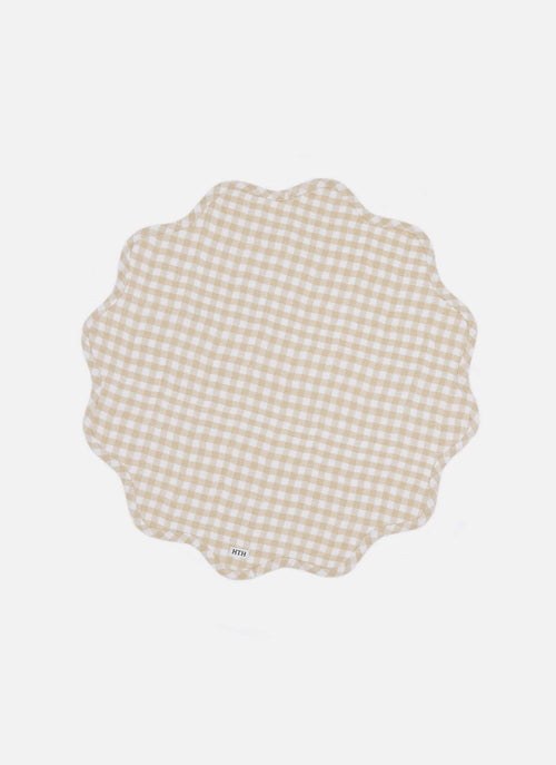 MINI GINGHAM -  Cream Scalloped Edge Placemat