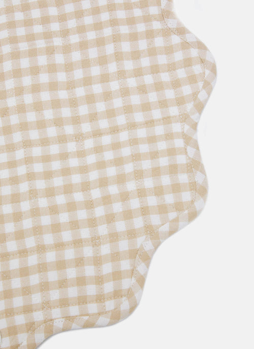 MINI GINGHAM -  Cream Scalloped Edge Placemat