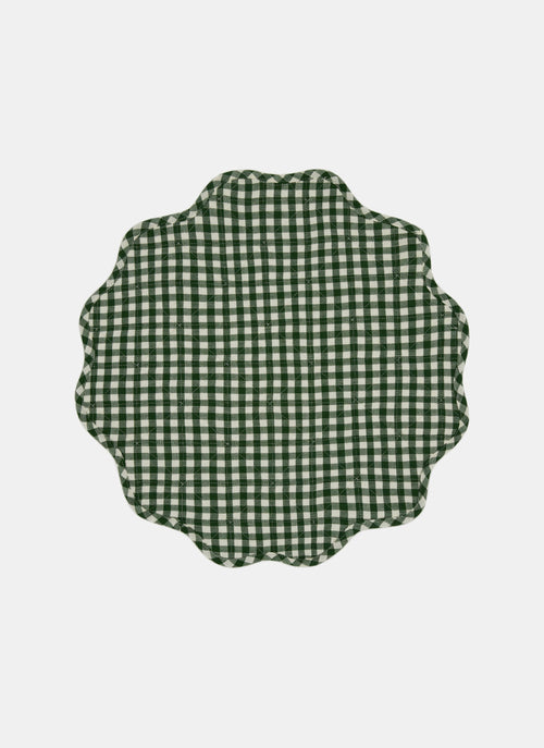 MINI GINGHAM - Hunter Scalloped Edge Placemat