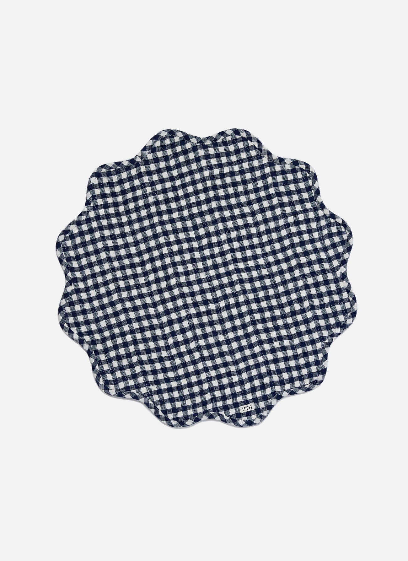 MINI GINGHAM -  Indigo Scalloped Edge Placemat