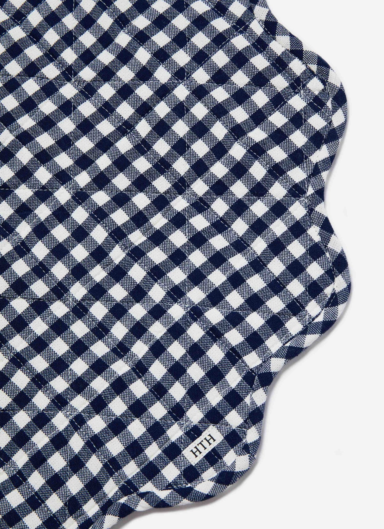 MINI GINGHAM -  Indigo Scalloped Edge Placemat