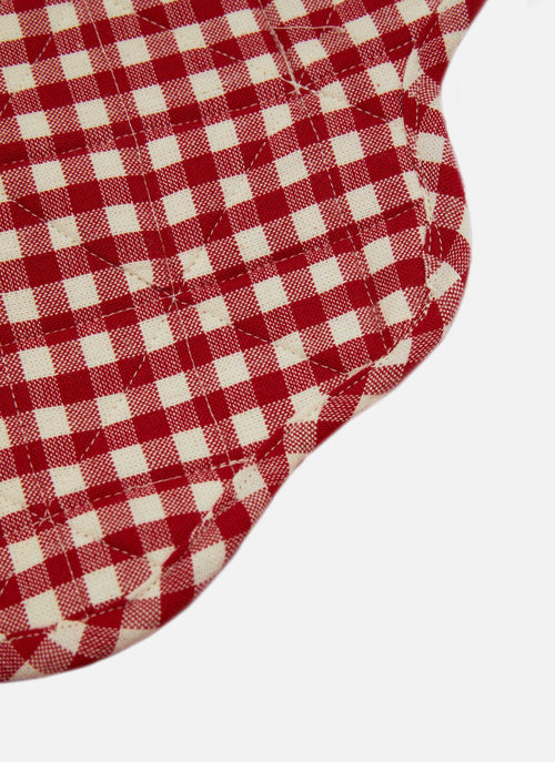 MINI GINGHAM Red Scalloped Edge Placemat