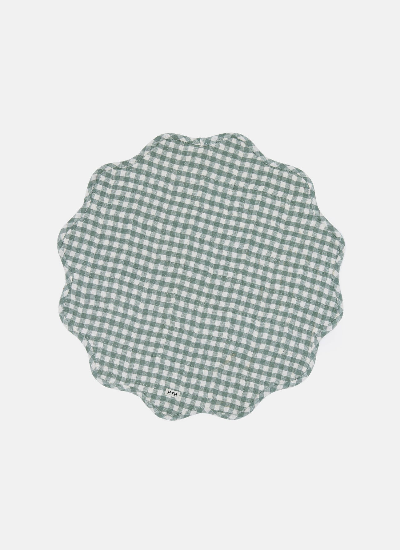 MINI GINGHAM -  Sage Scalloped Edge Placemat