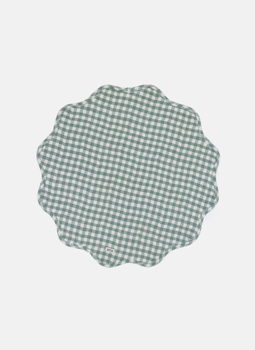 MINI GINGHAM -  Sage Scalloped Edge Placemat