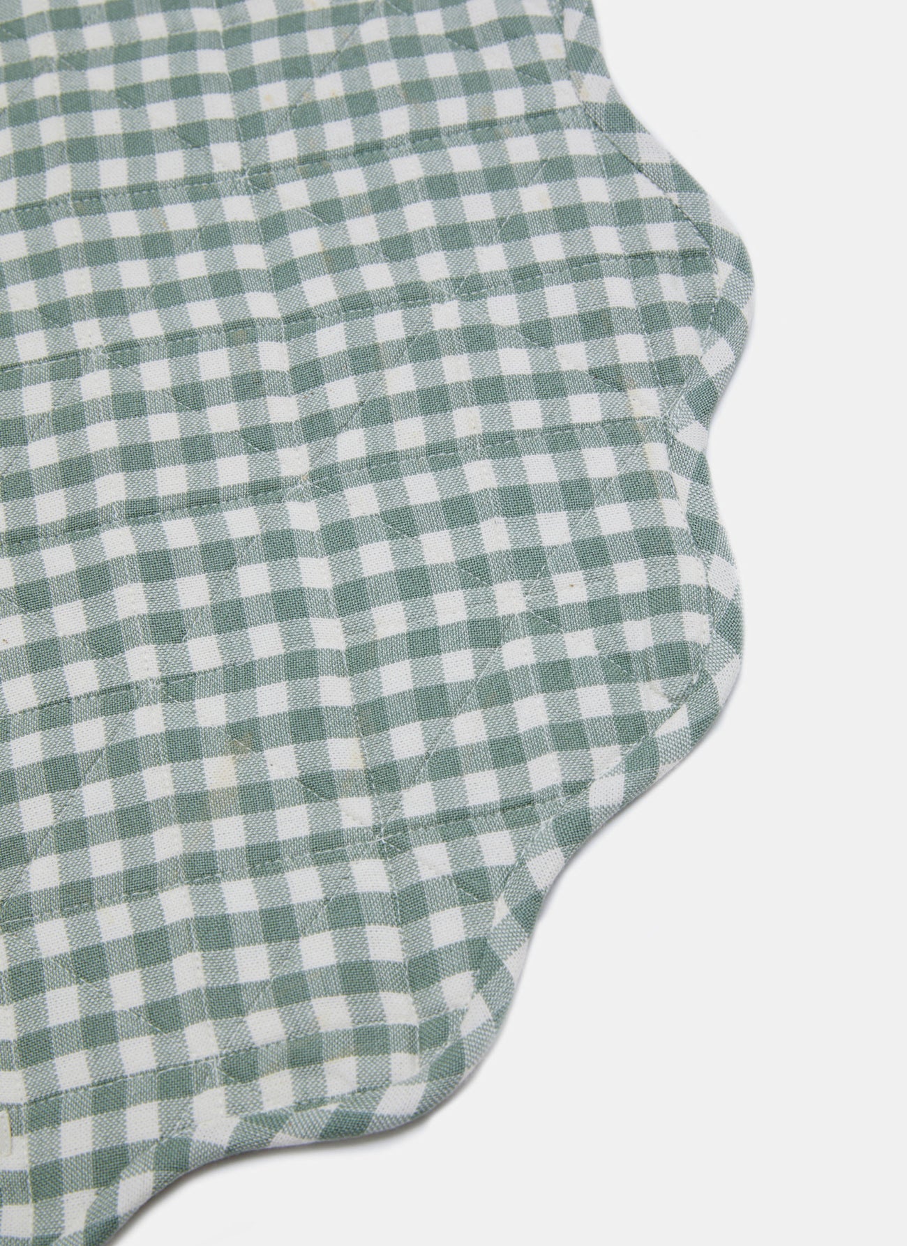 MINI GINGHAM -  Sage Scalloped Edge Placemat