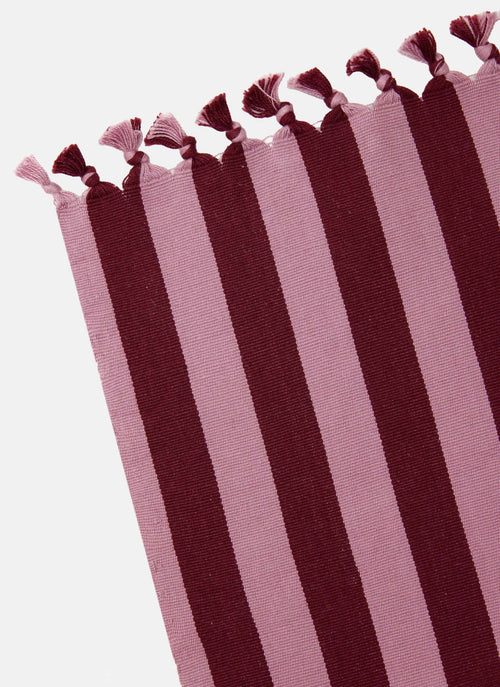 HTH x Domino MEDIUM STRIPE - Lilac & Pomegranate Tablecloth