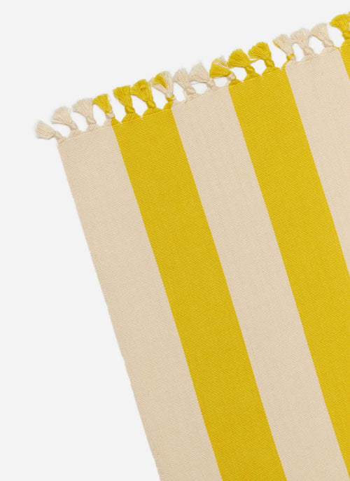 HTH x Domino WIDE STRIPE - Lemon & Sand Tablecloth