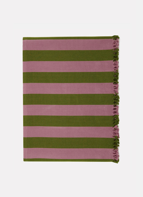 HTH x Domino WIDE STRIPE - Lilac & Moss Tablecloth