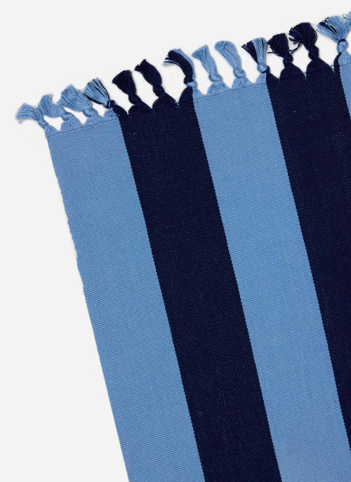 HTH x Domino WIDE STRIPE - Navy & Blue Tablecloth