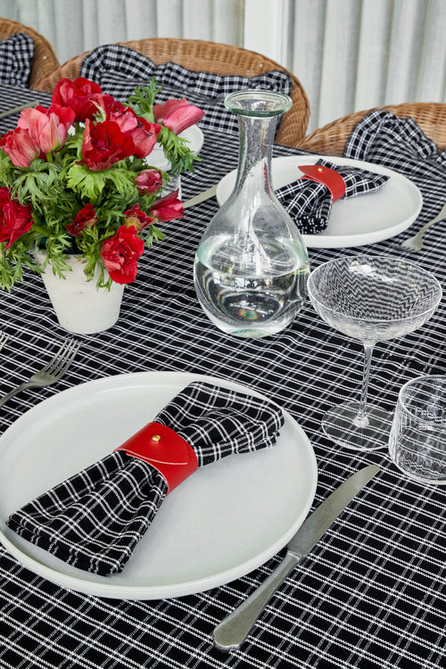 HARRISON PLAID - Black Tablecloth