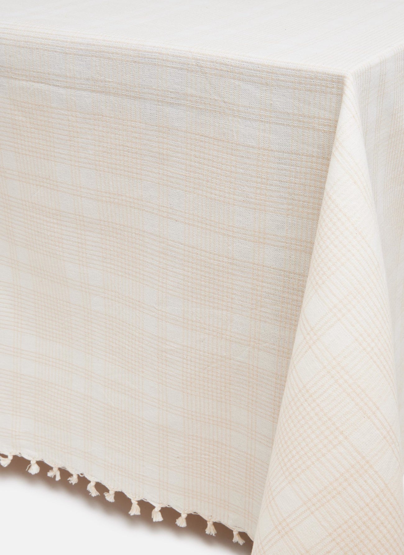 MARIANNE PLAID - Cream Tablecloth