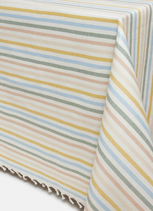 MULTI STRIPE - Spring Pastel Tablecloth