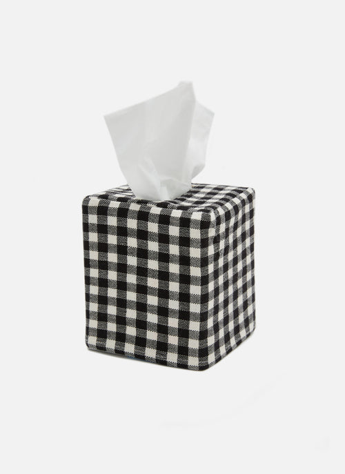 MINI GINGHAM Black Tissue Box Cover