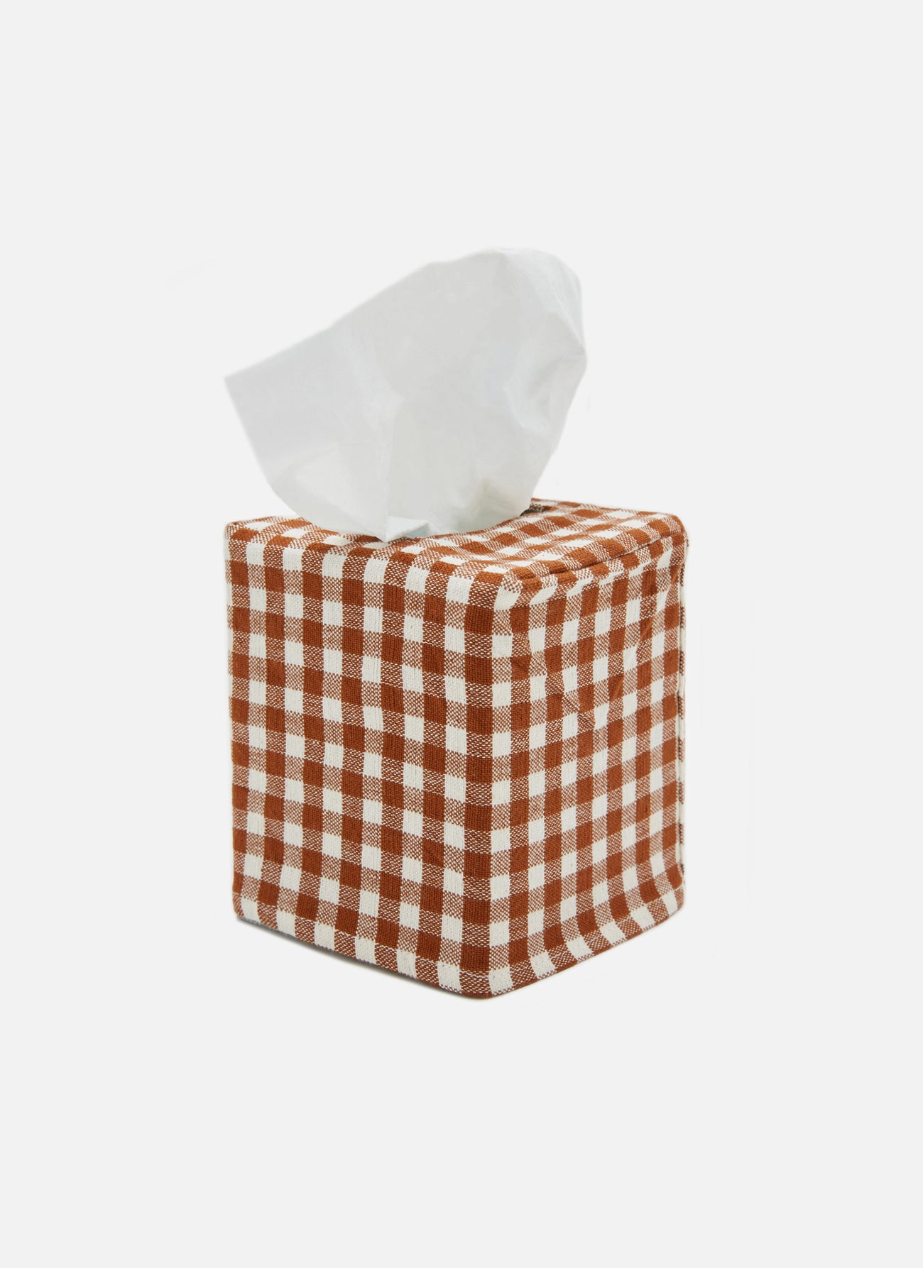 MINI GINGHAM -  Nutmeg Tissue Box Cover