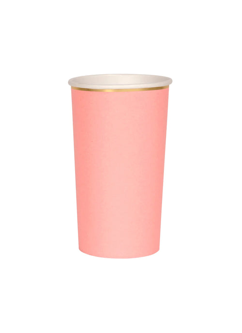 Neon Coral Highball Cups