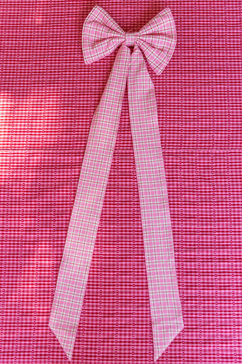 ROSIE PLAID - Pink Fabric Bow