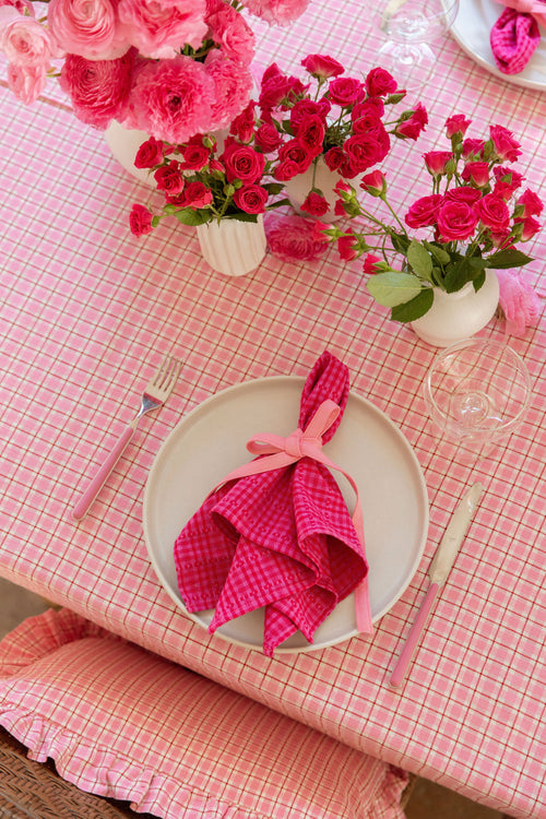 ROSIE PLAID - Pink Tablecloth