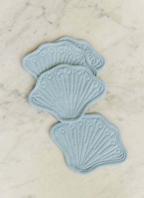 BLUE - Quilted Shell Coaster Set